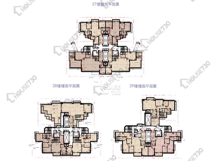 天鑄 平面圖 天鑄 1期 7座 27-29樓 樓層平面圖 - House730