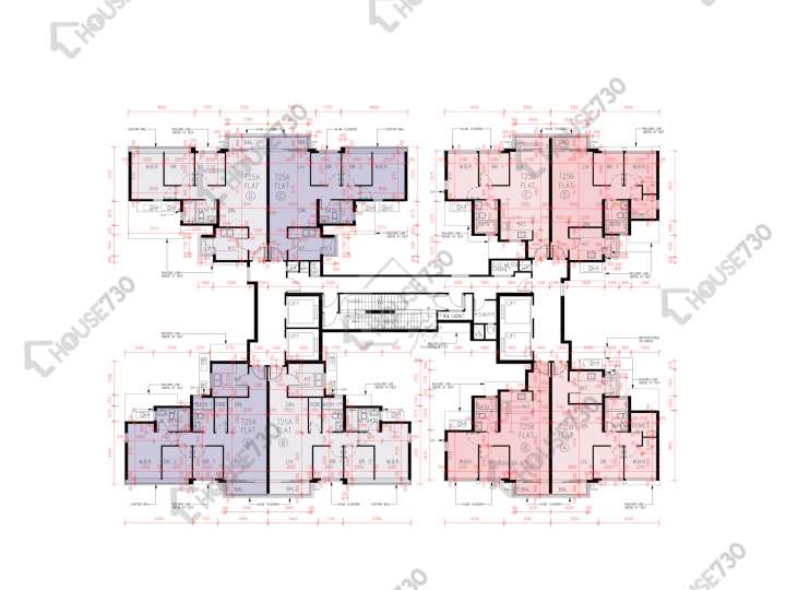 峻巒 平面圖 峻巒 2B期 Park Yoho Napoli 25A座 17樓 樓層平面圖 - House730