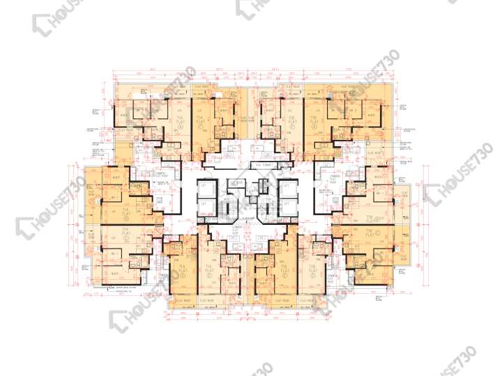 峻巒 平面圖 峻巒 1C期 Park Yoho Sicilia 1A座 1樓 樓層平面圖 - House730