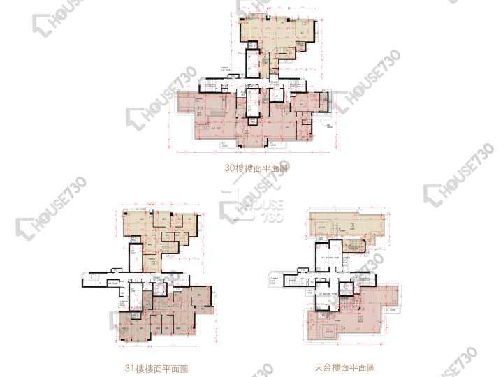 天鑄 平面圖 天鑄 1期 7座 30樓 樓層平面圖 - House730