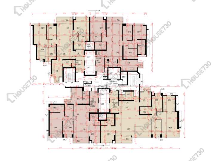 天鑄 平面圖 天鑄 2期 5座 6-12,15-21,22樓 樓層平面圖 - House730
