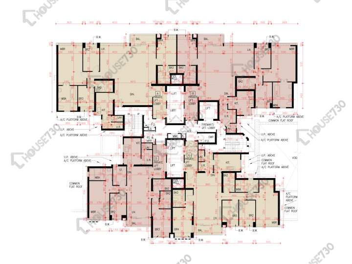 天鑄 平面圖 天鑄 2期 2座 5樓 樓層平面圖 - House730