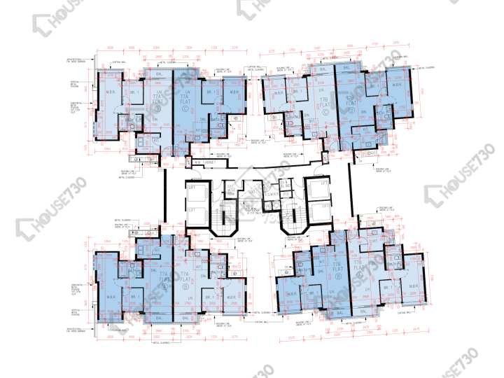 峻巒 平面圖 峻巒 1B期 Park Yoho Venezia 7A座 3,5-11,12樓 樓層平面圖 - House730
