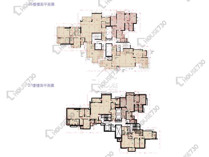 天鑄 平面圖 天鑄 1期 6座 26-27樓 樓層平面圖 - House730