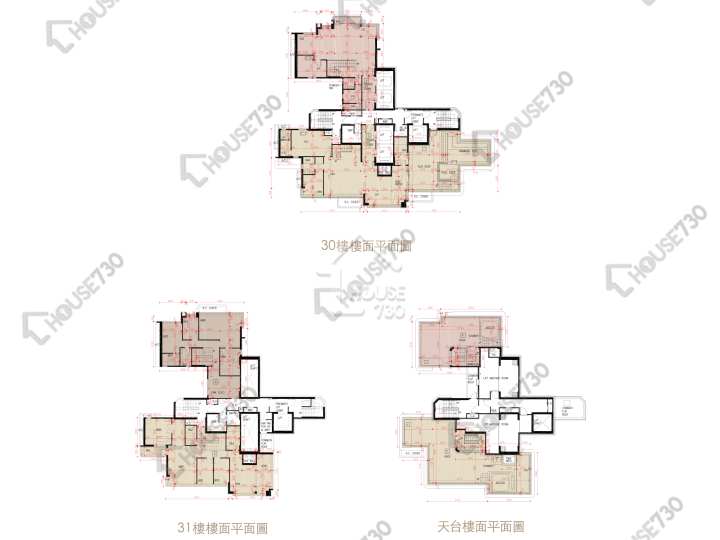 天鑄 平面圖 天鑄 1期 8座 30樓 樓層平面圖 - House730