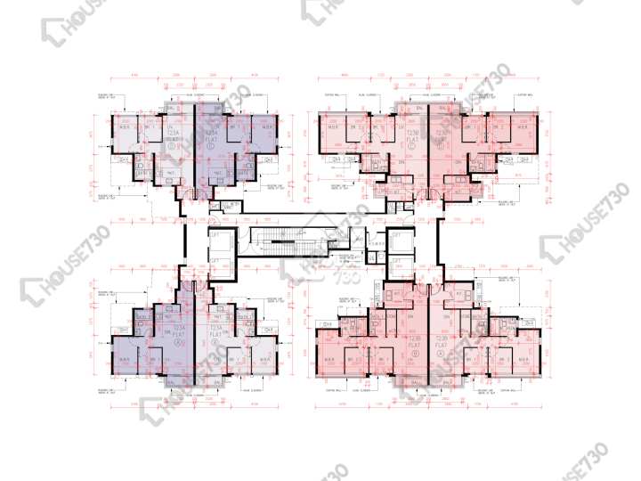 峻巒 平面圖 峻巒 2B期 Park Yoho Napoli 23A座 18樓 樓層平面圖 - House730
