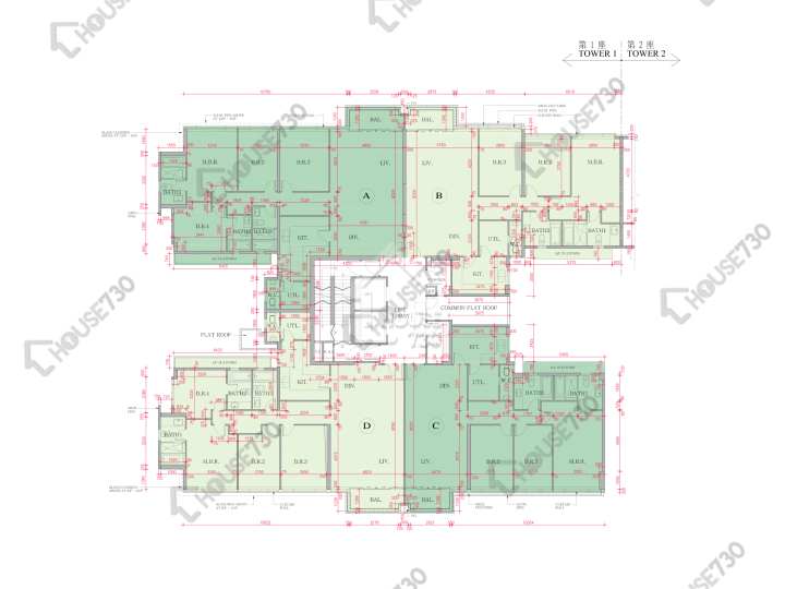 海日灣 平面圖 海日灣 Court A 1座 1樓 樓層平面圖 - House730