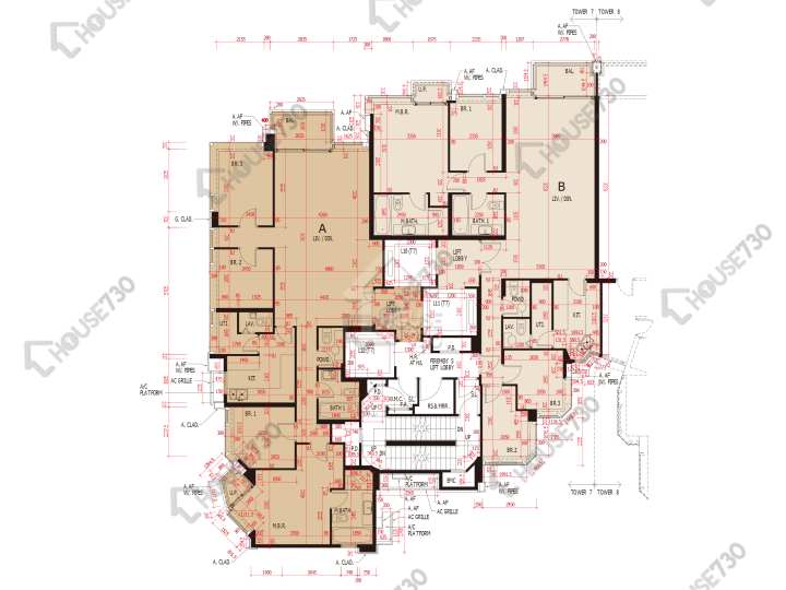 維港頌 平面圖 維港頌 7座 17-23,25樓 樓層平面圖 - House730