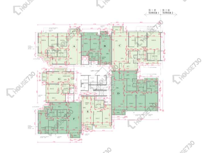 海日灣 平面圖 海日灣 Court C 1座 7樓 樓層平面圖 - House730