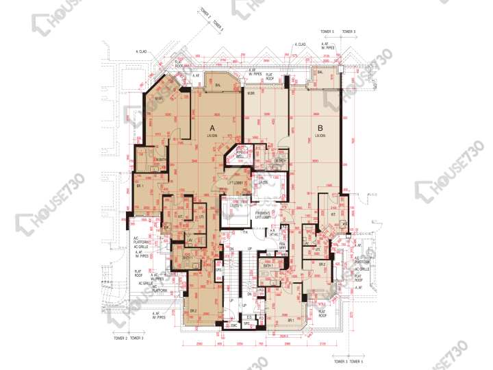 維港頌 平面圖 維港頌 3座 7樓 樓層平面圖 - House730
