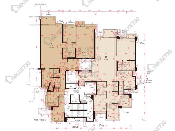維港頌 平面圖 維港頌 8座 8-12,15,16樓 樓層平面圖 - House730