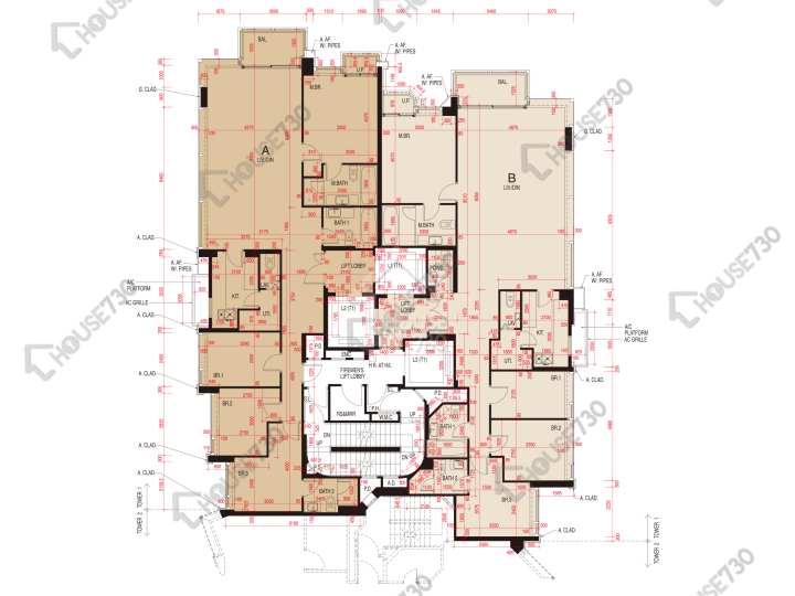 維港頌 平面圖 維港頌 1座 8-12,15,16樓 樓層平面圖 - House730