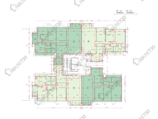 海日灣 平面圖 海日灣 Court A 1座 12樓 樓層平面圖 - House730