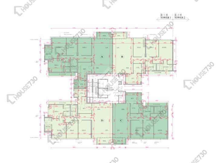 海日灣 平面圖 海日灣 Court A 1座 12樓 樓層平面圖 - House730