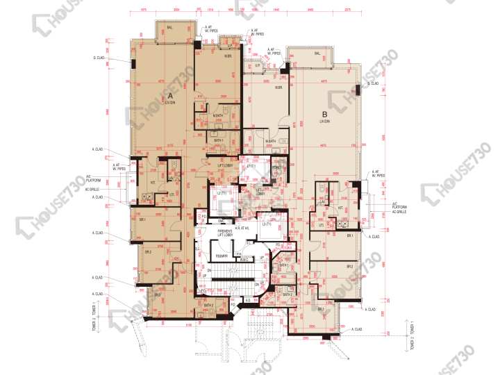 維港頌 平面圖 維港頌 1座 17-23,25樓 樓層平面圖 - House730
