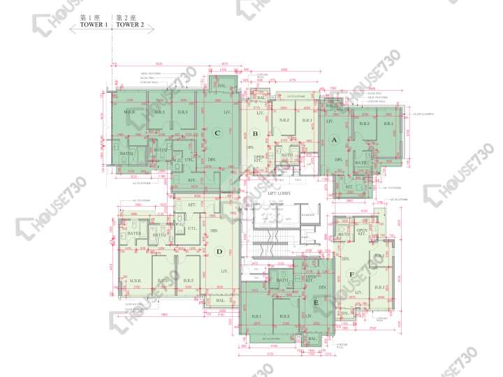 海日灣 平面圖 海日灣 Court C 2座 9樓 樓層平面圖 - House730