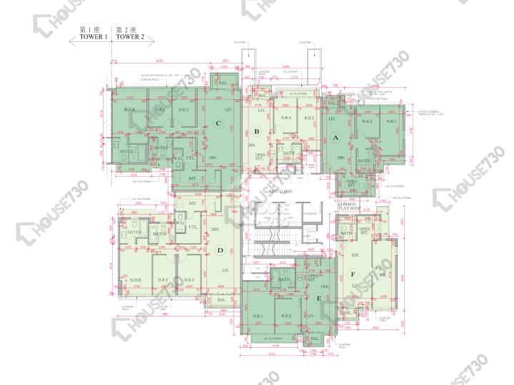 海日灣 平面圖 海日灣 Court C 2座 1樓 樓層平面圖 - House730
