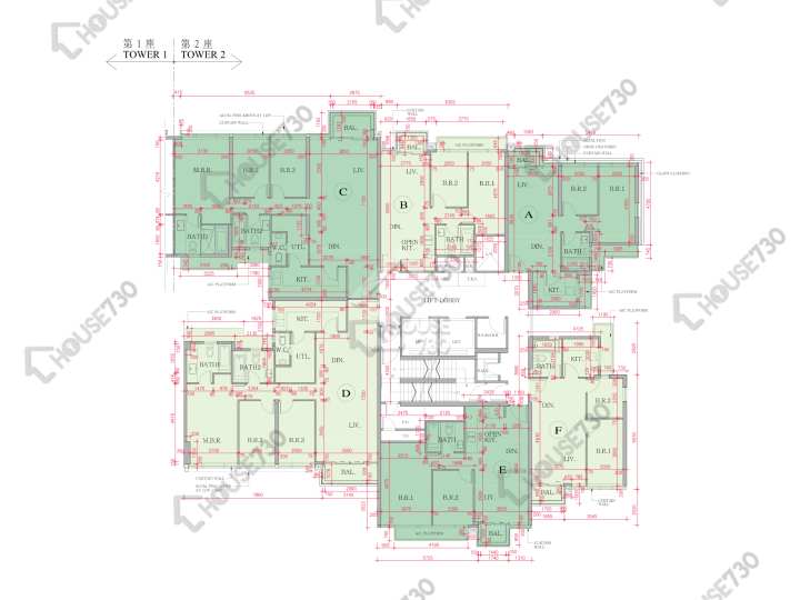海日灣 平面圖 海日灣 Court C 2座 10樓 樓層平面圖 - House730