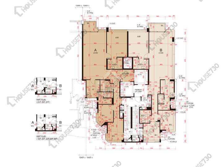 維港頌 平面圖 維港頌 5座 18,20-23,25-26,27樓 樓層平面圖 - House730