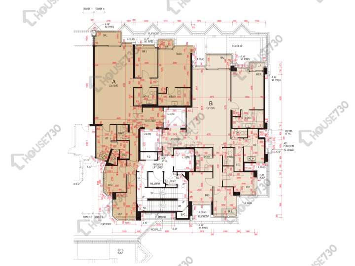 維港頌 平面圖 維港頌 8座 7樓 樓層平面圖 - House730