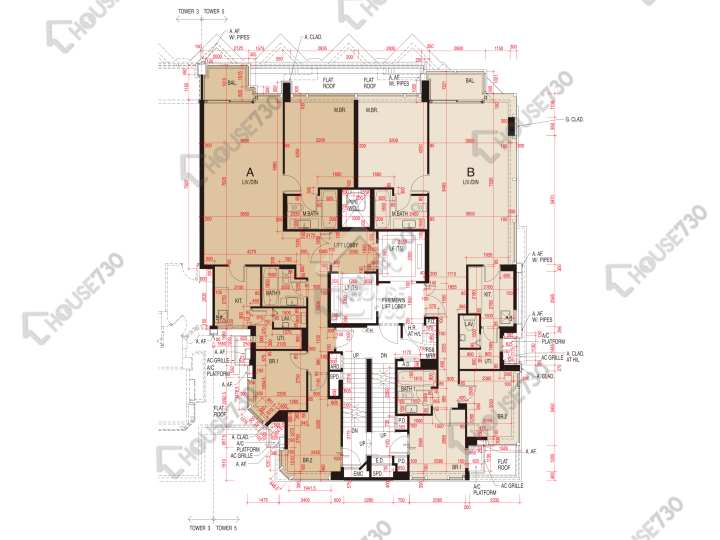 維港頌 平面圖 維港頌 5座 7樓 樓層平面圖 - House730
