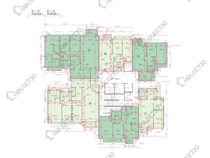 海日灣 平面圖 海日灣 Court C 2座 16樓 樓層平面圖 - House730