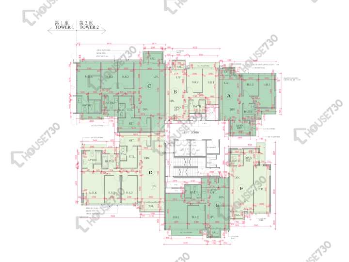 海日灣 平面圖 海日灣 Court C 2座 5樓 樓層平面圖 - House730