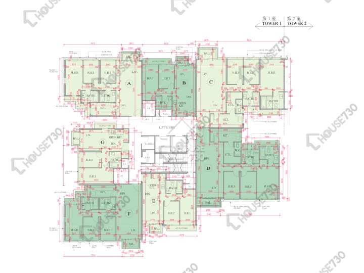 海日灣 平面圖 海日灣 Court C 1座 12樓 樓層平面圖 - House730