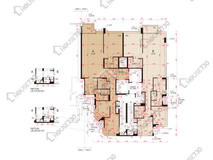 維港頌 平面圖 維港頌 5座 8-12,15-16,17樓 樓層平面圖 - House730