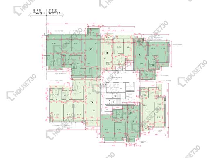 海日灣 平面圖 海日灣 Court C 2座 12樓 樓層平面圖 - House730