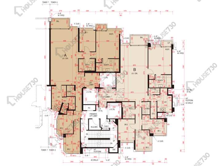 維港頌 平面圖 維港頌 8座 17-23,25樓 樓層平面圖 - House730