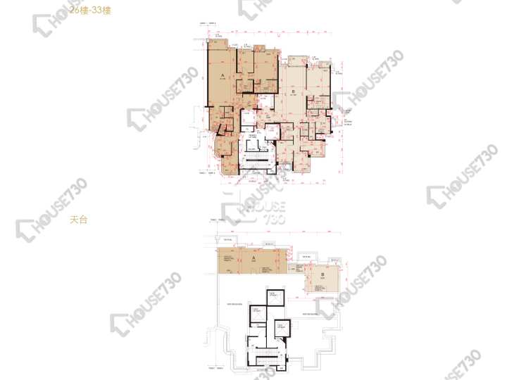 維港頌 平面圖 維港頌 8座 26-33樓 樓層平面圖 - House730