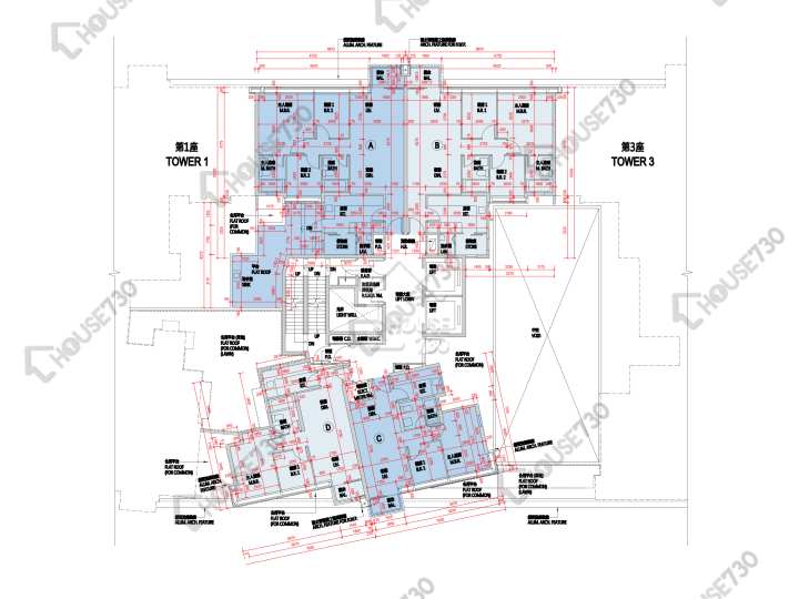 Capri 平面圖 Capri 2座 1樓 樓層平面圖 - House730