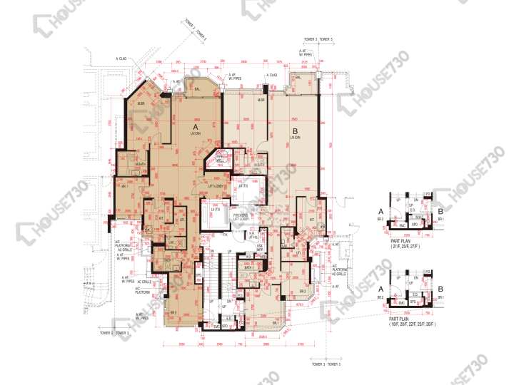 維港頌 平面圖 維港頌 3座 18,20-23,25-26,27樓 樓層平面圖 - House730