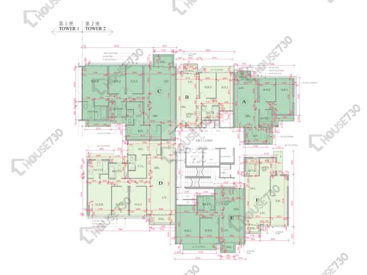 海日灣 平面圖 海日灣 Court C 2座 8樓 樓層平面圖 - House730