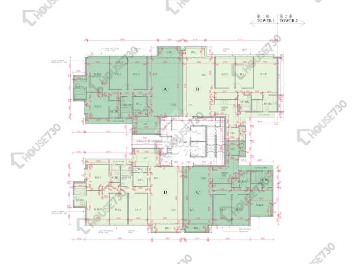 海日灣 平面圖 海日灣 Court D 1座 1樓 樓層平面圖 - House730