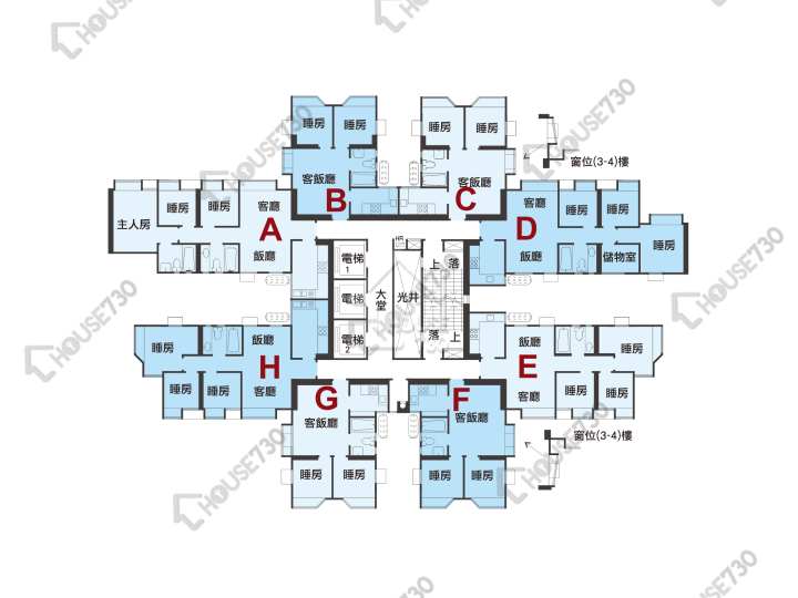 馬鞍山中心 平面圖 馬鞍山中心 3座 3-33樓 樓層平面圖 - House730