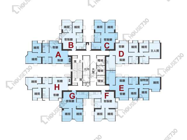 馬鞍山中心 平面圖 馬鞍山中心 1座 13-40樓 樓層平面圖 - House730