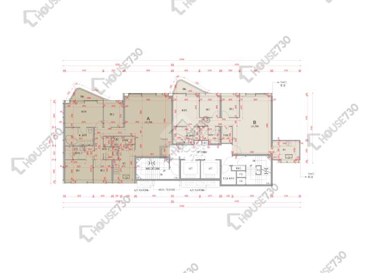 何文田山畔 平面圖 何文田山畔 1座 15-21樓 樓層平面圖 - House730