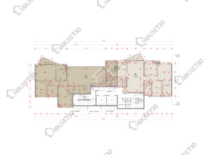 何文田山畔 平面圖 何文田山畔 1座 30樓 樓層平面圖 - House730
