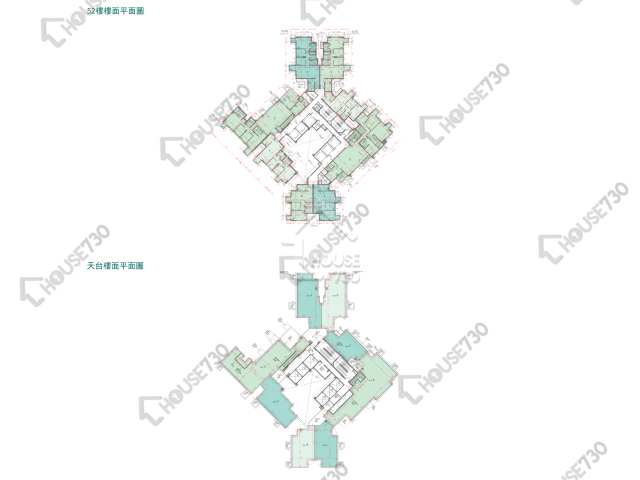 凯滙 平面图 凯滙 2期 3座 52楼 楼层平面图 - House730
