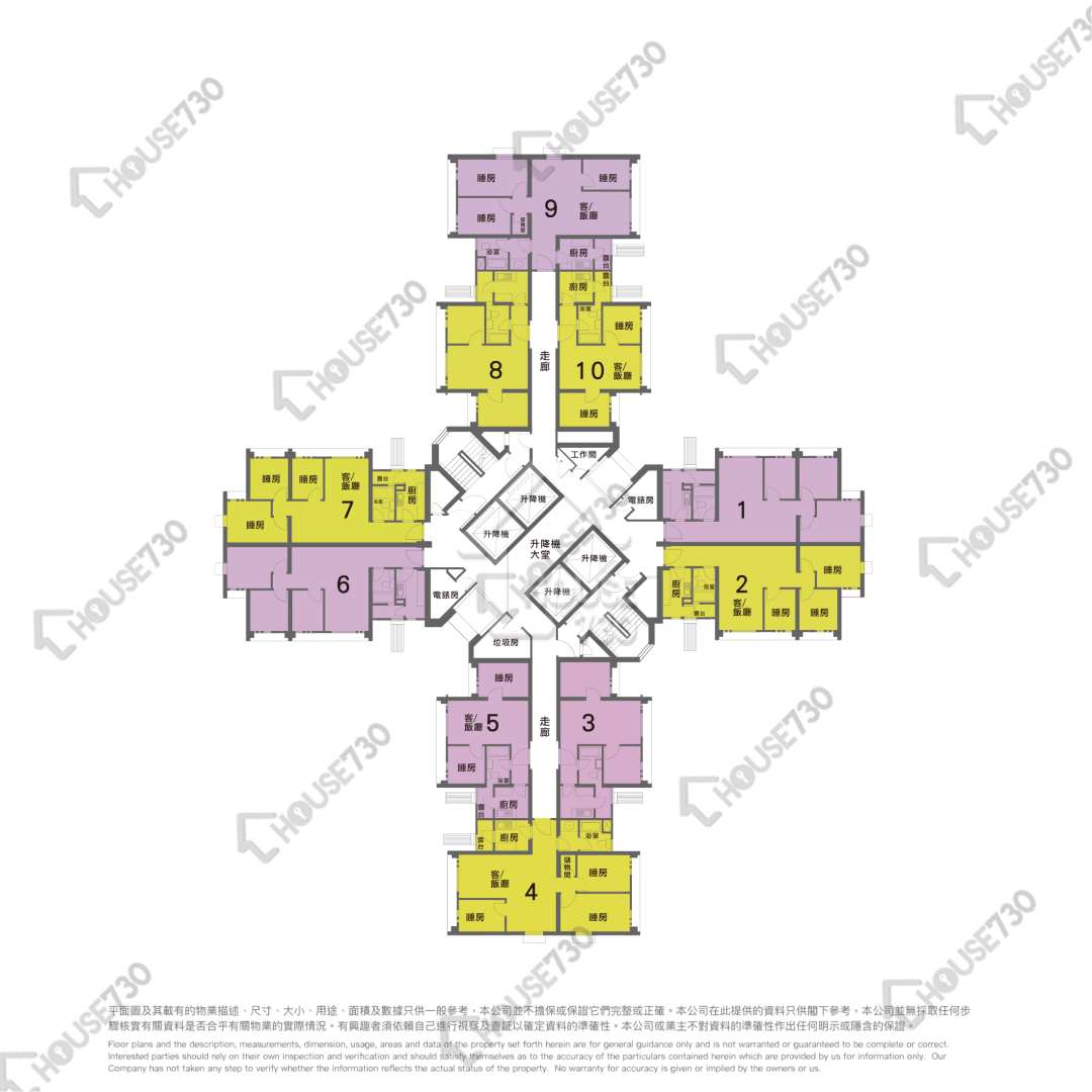Yau Tong YAU CHUI COURT Floor Plan 沃美閣 (B座)-高層/中層/低層 House730-6989816