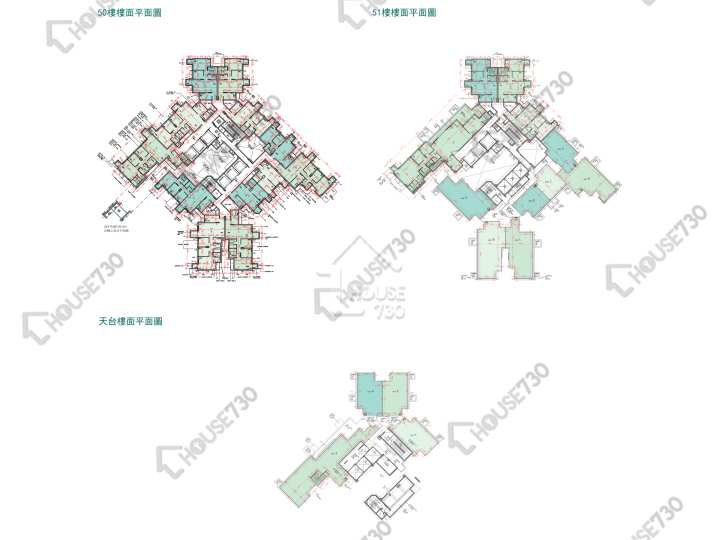 凱滙 平面圖 凱滙 2期 5座 22-23,25-26,28-33,35-43,45-50,51樓 樓層平面圖 - House730