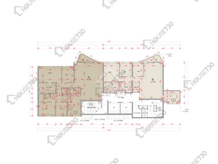 何文田山畔 平面圖 何文田山畔 1座 22-23,25-27,28樓 樓層平面圖 - House730
