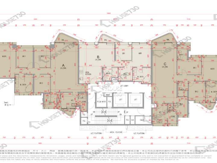何文田山畔 平面圖 何文田山畔 2座 15-21樓 樓層平面圖 - House730