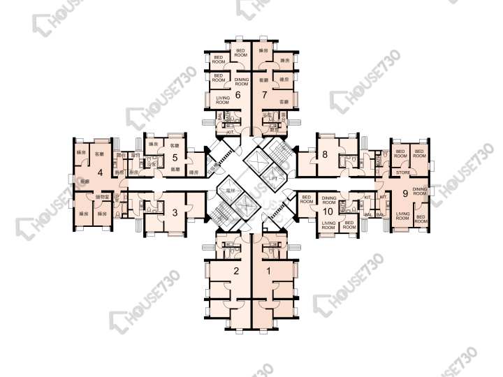 青泰苑 平面圖 青泰苑 通泰閣 (D座) 1-32樓 樓層平面圖 - House730