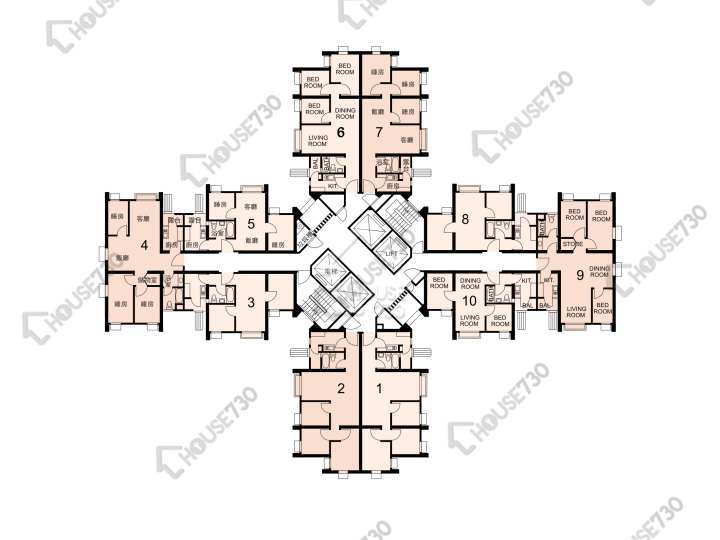 青泰苑 平面圖 青泰苑 鴻泰閣 (G座) 1-32樓 樓層平面圖 - House730