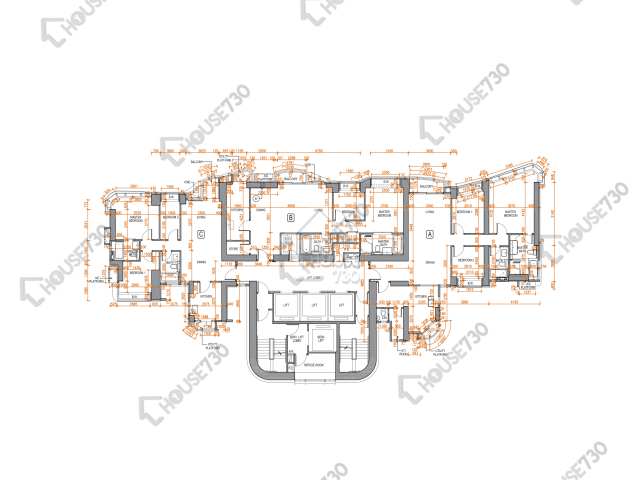 瀚然 平面圖 瀚然 25-33,35-43,45-47,48樓 樓層平面圖 - House730