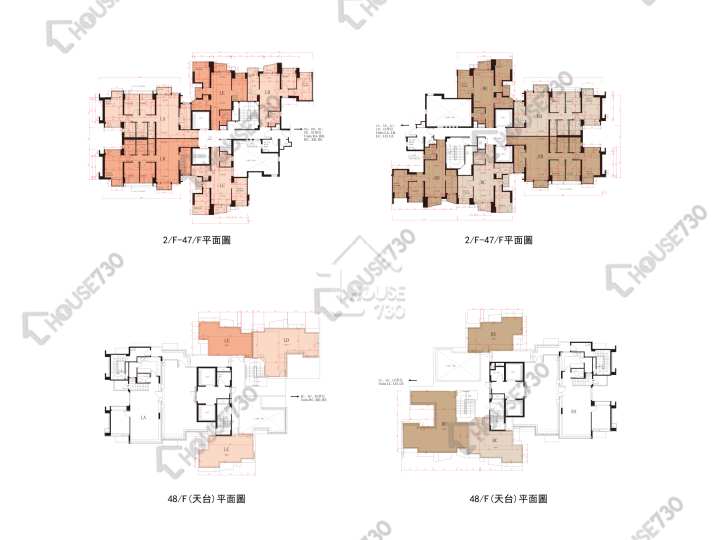昇柏山 平面圖 昇柏山 2-3,5-12,15-22,25-33,35-43,45-46,47樓 樓層平面圖 - House730