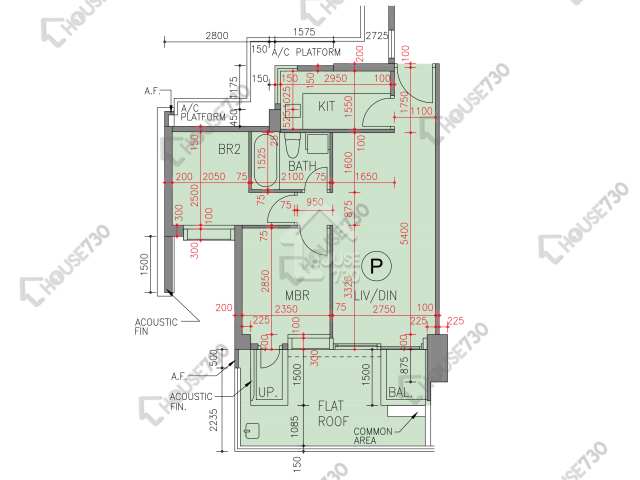 Sai Kung Town Centre PARK MEDITERRANEAN Middle Floor Unit Floor Plan 3座-低層-P室 House730-6653533